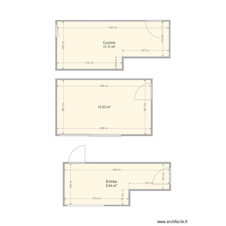 Miceli. Plan de 3 pièces et 32 m2