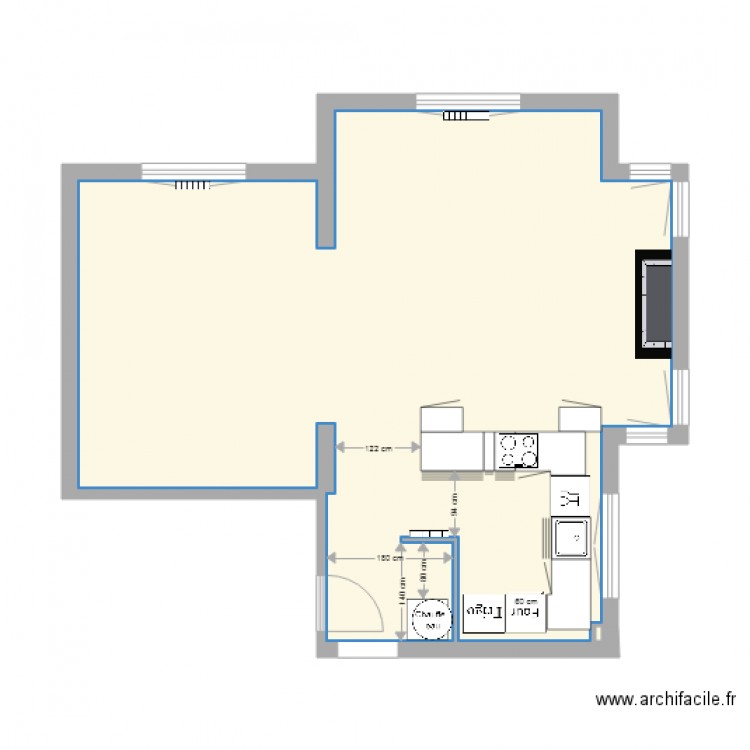 Le Touquet plan cuisine. Plan de 0 pièce et 0 m2