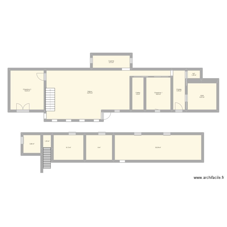 Longère. Plan de 0 pièce et 0 m2