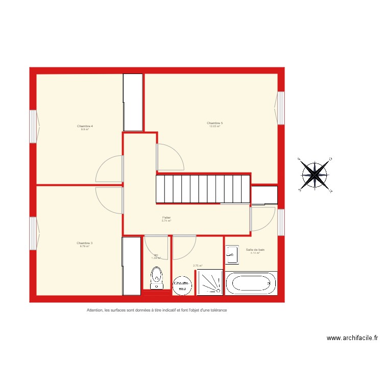 BI 3985 1er étage coté. Plan de 0 pièce et 0 m2