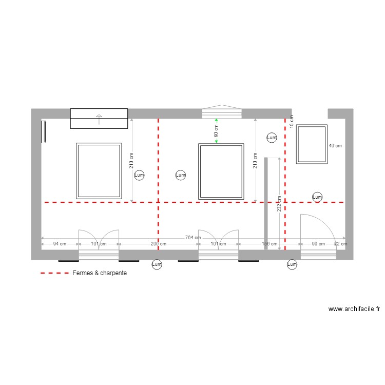 Salon et entrée shéma électrique. Plan de 0 pièce et 0 m2