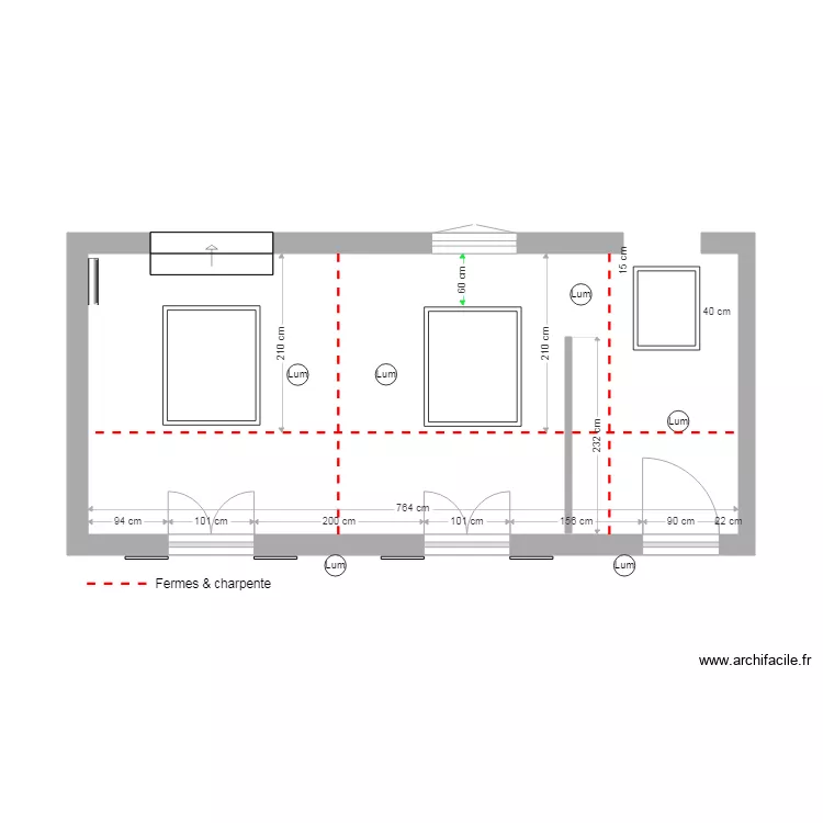 Salon et entr&eacute;e sh&eacute;ma &eacute;lectrique. Plan de 