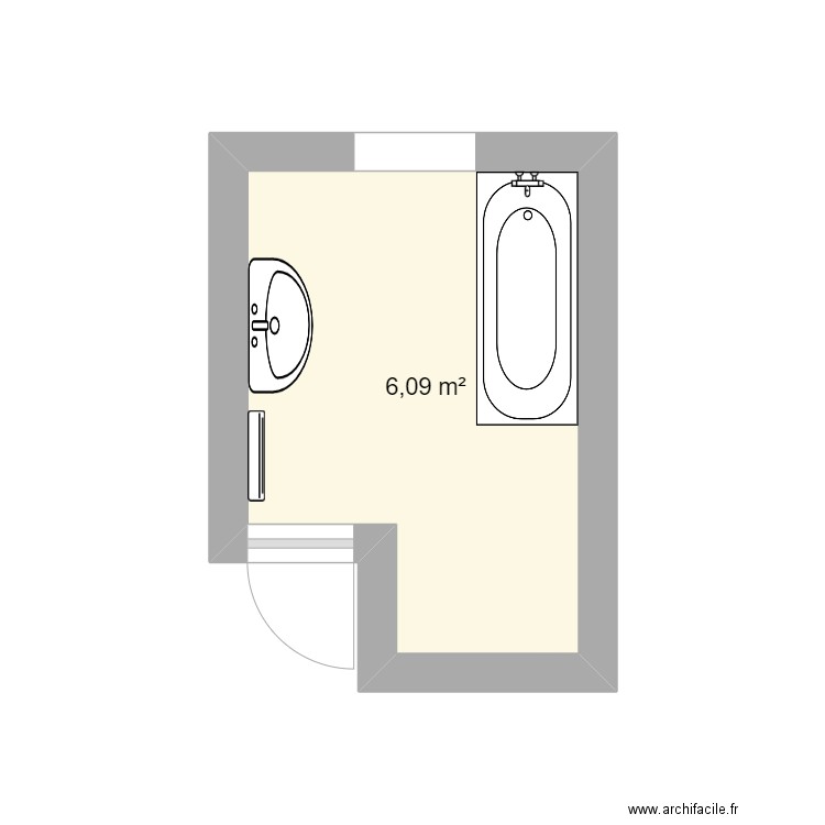 FABING. Plan de 1 pièce et 6 m2