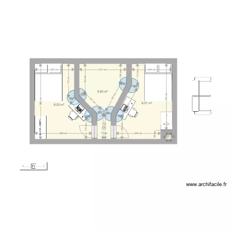 pi&egrave;ce principale coloc 2. Plan de 
