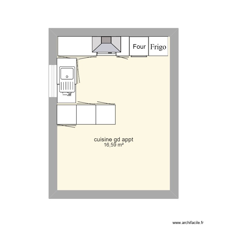 cuisine gd appt. Plan de 0 pièce et 0 m2