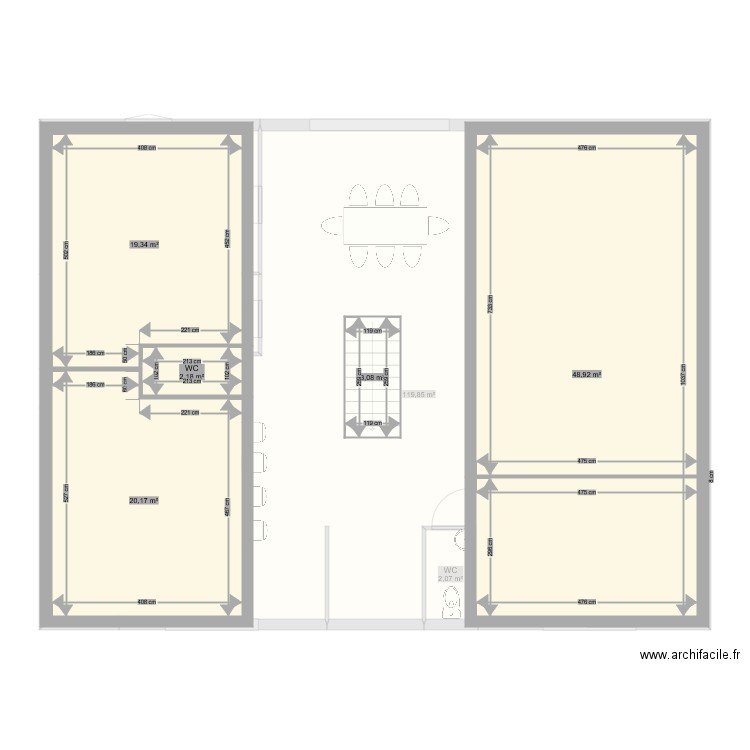 cheyennnej. Plan de 9 pièces et 238 m2