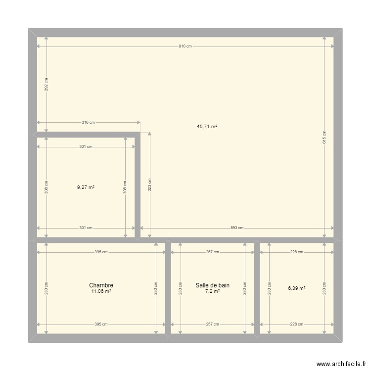 DUEZ. Plan de 5 pièces et 80 m2