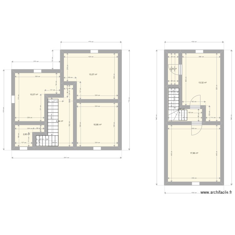 Chasseneuil Existant 1er. Plan de 9 pièces et 84 m2