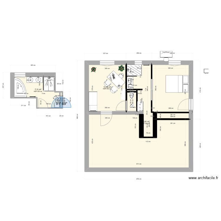 chambre parent3. Plan de 5 pièces et 72 m2