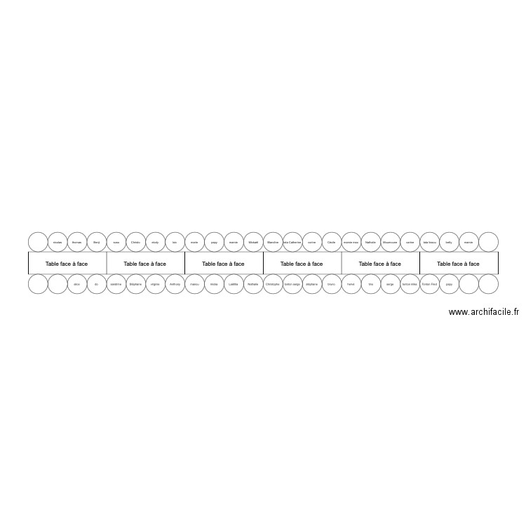 plan de table adultes 20 ans . Plan de 0 pièce et 0 m2