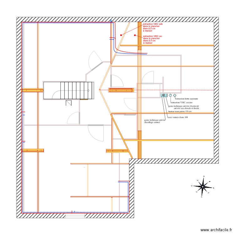 2021 03 chauffage avant platrerie. Plan de 0 pièce et 0 m2