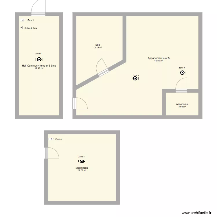 Batiment de la Cure. Plan de 