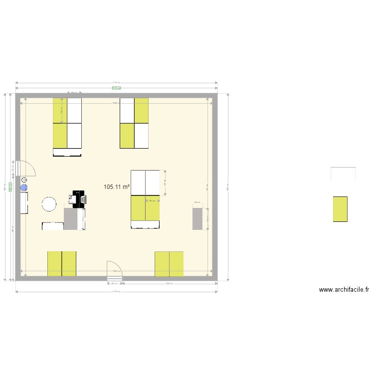 BUREAU P3 104m2  b. Plan de 0 pièce et 0 m2