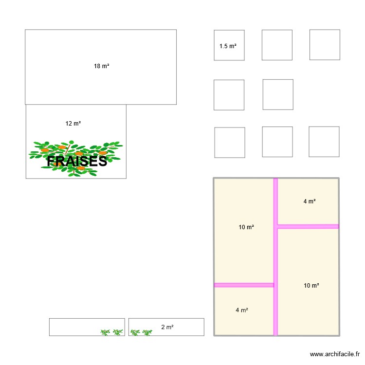 jardin. Plan de 0 pièce et 0 m2