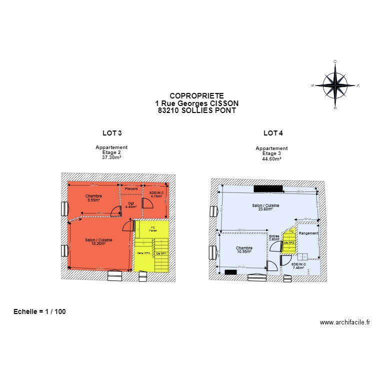 SUDRE ETAGE 2 ET 3. Plan de 0 pièce et 0 m2