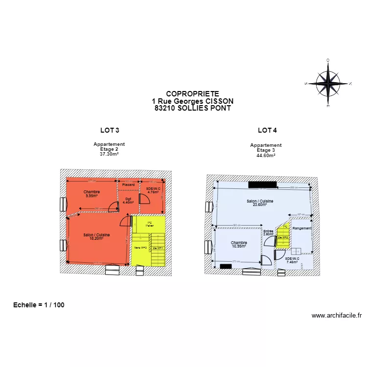 SUDRE ETAGE 2 ET 3. Plan de SUDRE ETAGE 2 ET 3. Plan de