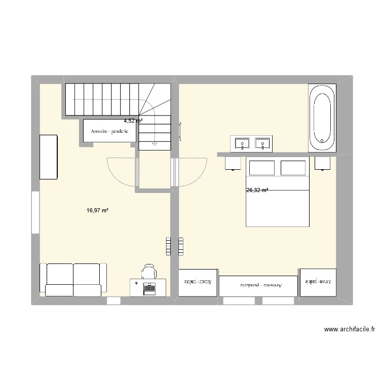 1retage. Plan de 0 pièce et 0 m2