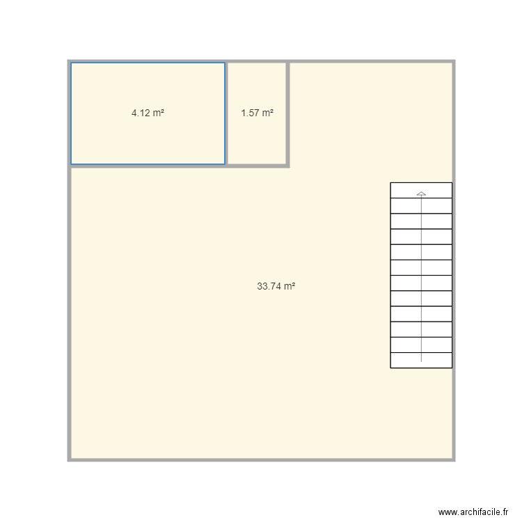 Les couts M2 bas (vide). Plan de 3 pièces et 39 m2