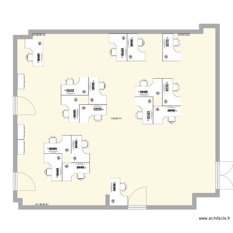 F04. Plan de 1 pièce et 144 m2