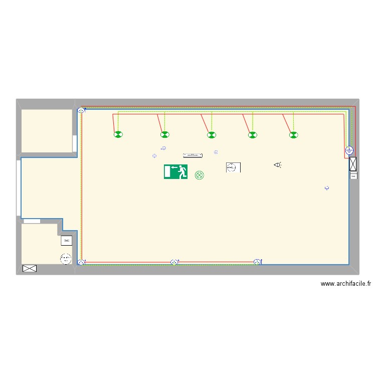 plan electrique O'CENTRE. Plan de 3 pièces et 144 m2