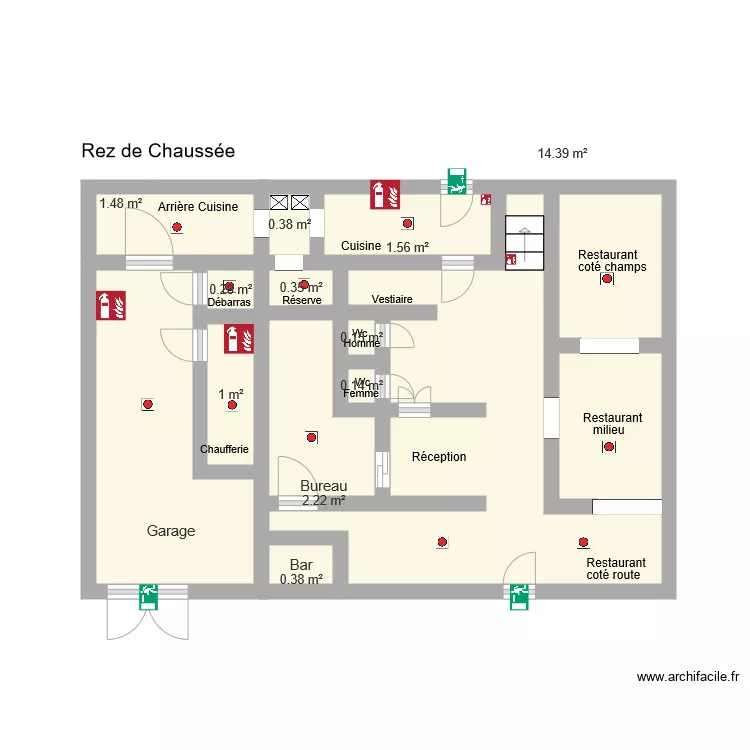 d&eacute;tection incendie Serge. Plan de 