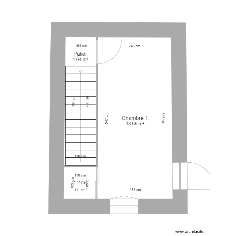 Simon EDL étage. Plan de 3 pièces et 20 m2