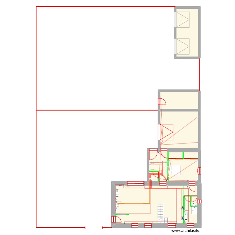 LEPAUVRE Pierre Maison Parigné Circuit Prise de courant  RDC. Plan de 12 pièces et 180 m2