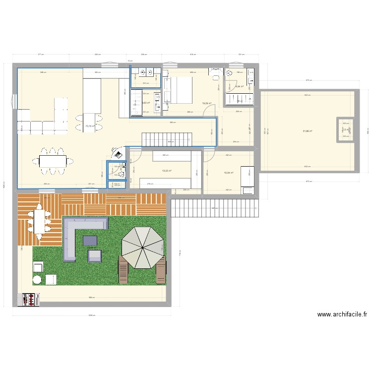 MAISONSTOP2. Plan de 9 pièces et 232 m2