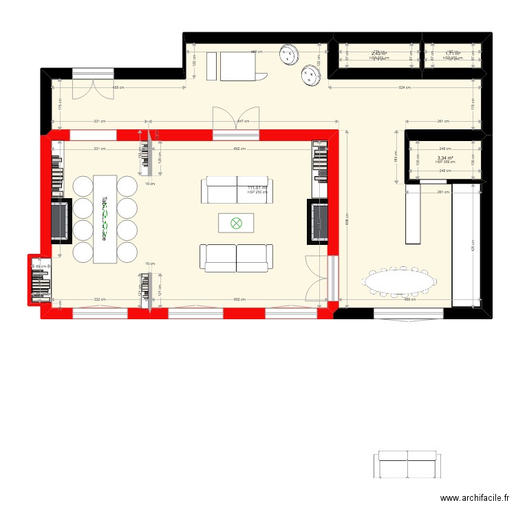 Raymond Poincaré 11. Plan de 4 pièces et 119 m2
