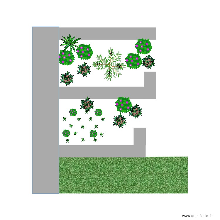 plantations murets 2e muret. Plan de 0 pièce et 0 m2