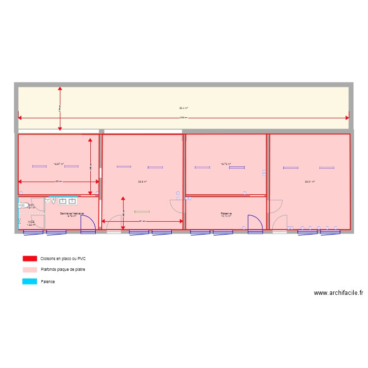 Lot cloisonnements plafonds. Plan de 0 pièce et 0 m2