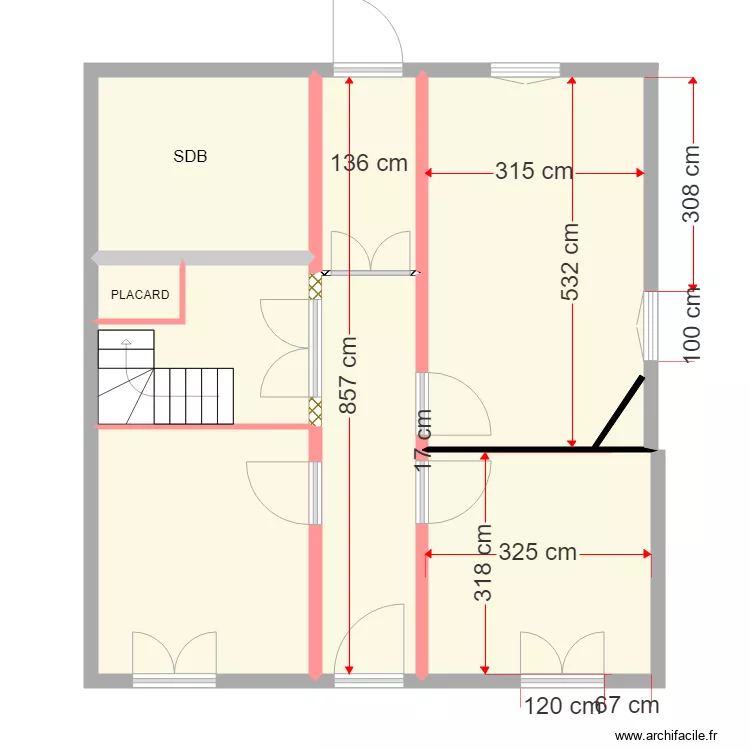 TRICOIRE EXISTANT. Plan de 