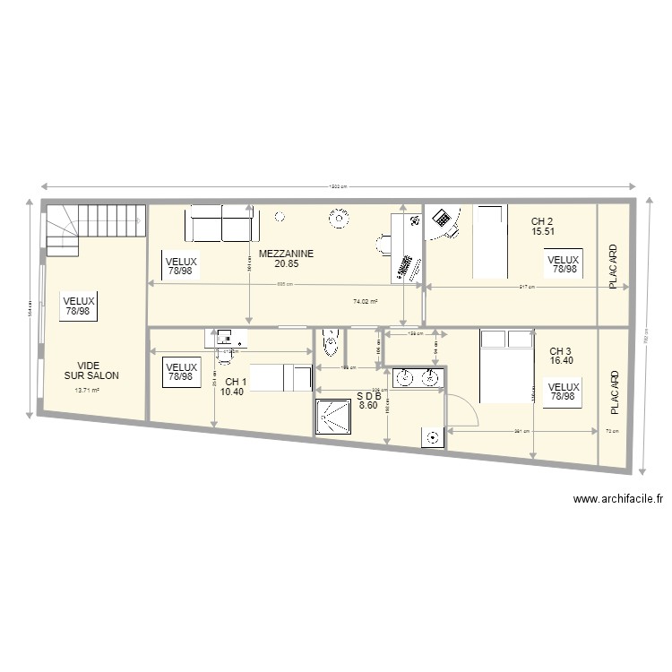 VILLARD ETAGE. Plan de 0 pièce et 0 m2