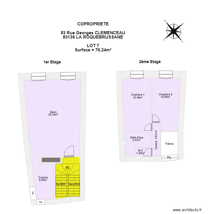 SCI JADE LOT 7 1ER 2EME. Plan de 0 pièce et 0 m2