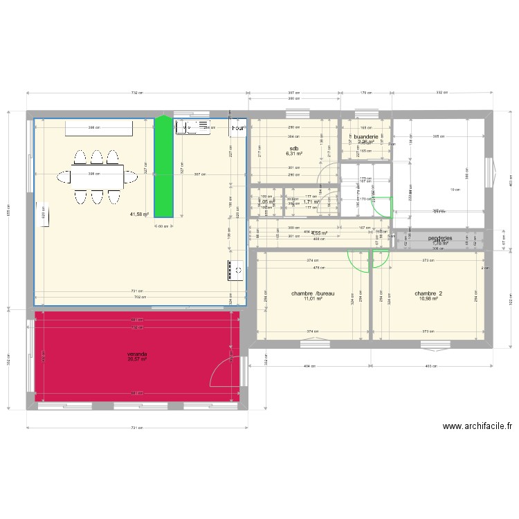 nouveau montmaur 3. Plan de 10 pièces et 102 m2