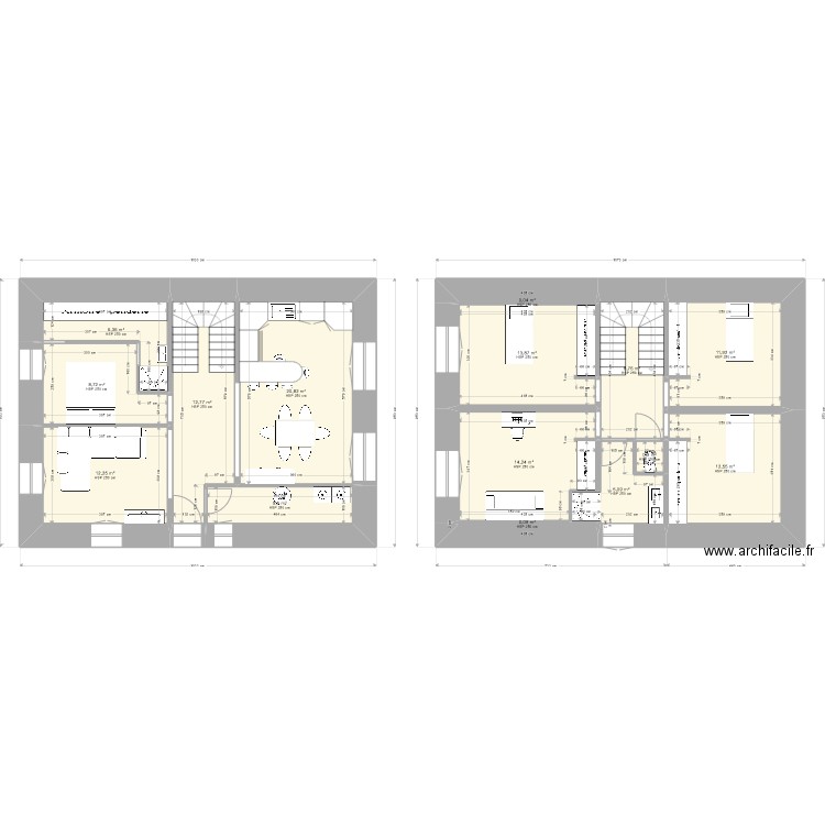 Projet Maison Limoges finalisé. Plan de 15 pièces et 134 m2