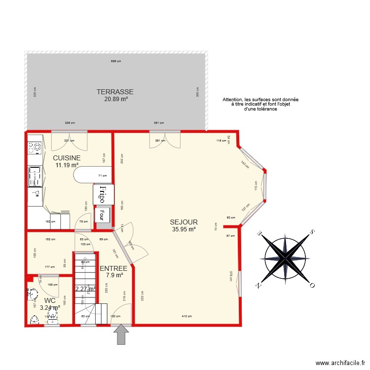 BI 4573 RDC côté. Plan de 0 pièce et 0 m2