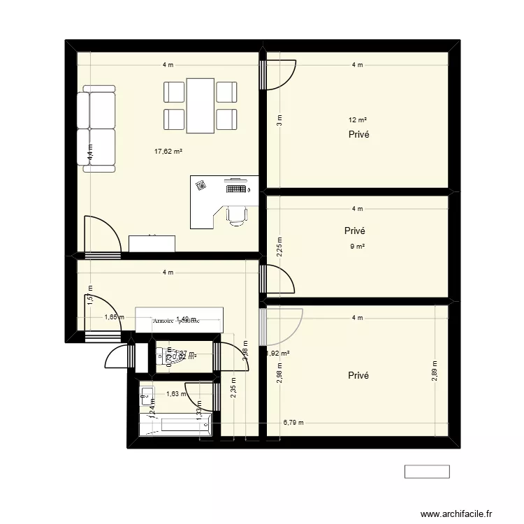 LE 14 Honfleur. Plan de 5 et 61 m² LE 14 Honfleur. Plan de 5 et 61 m²