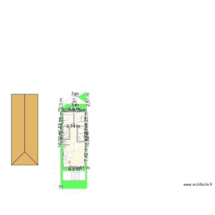 plan terrain sur terrain. Plan de 5 pièces et 92 m2