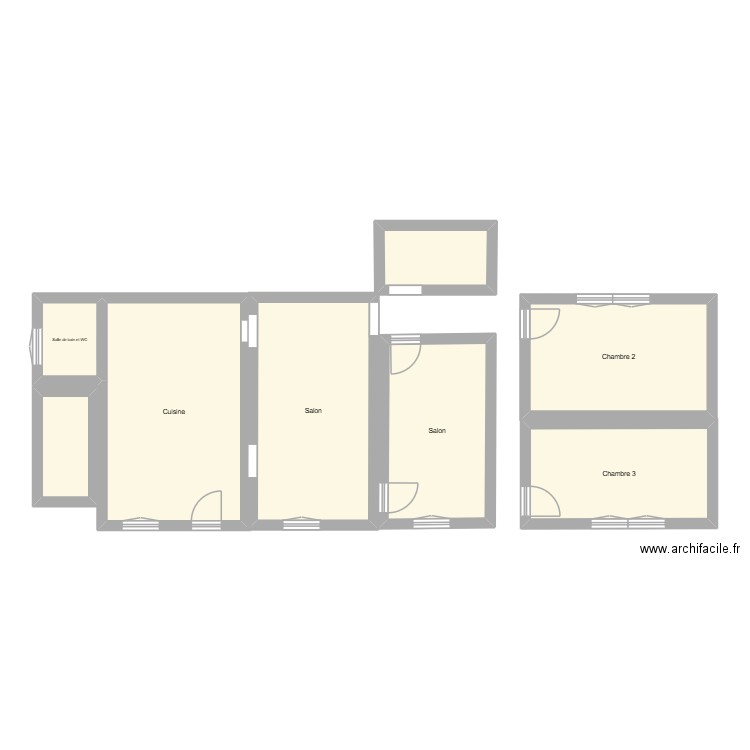 MAISON PLOU. Plan de 8 pièces et 87 m2