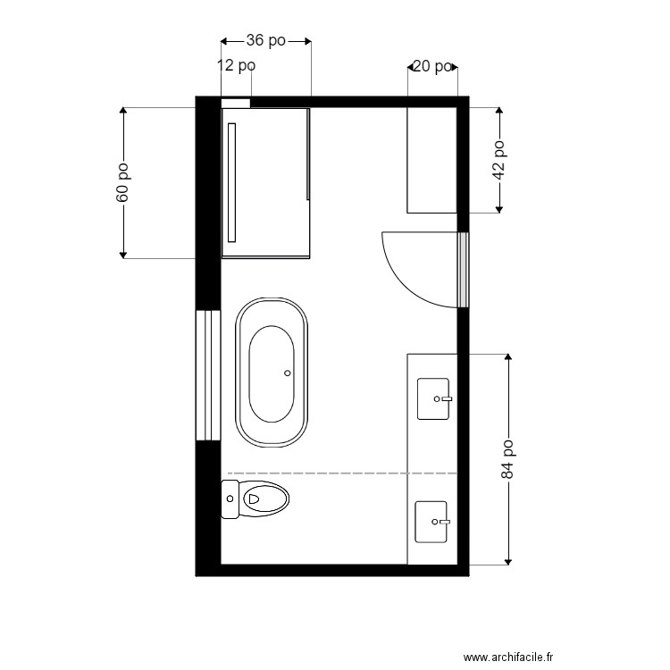 sophie mercier. Plan de 1 pièce et 11 m2