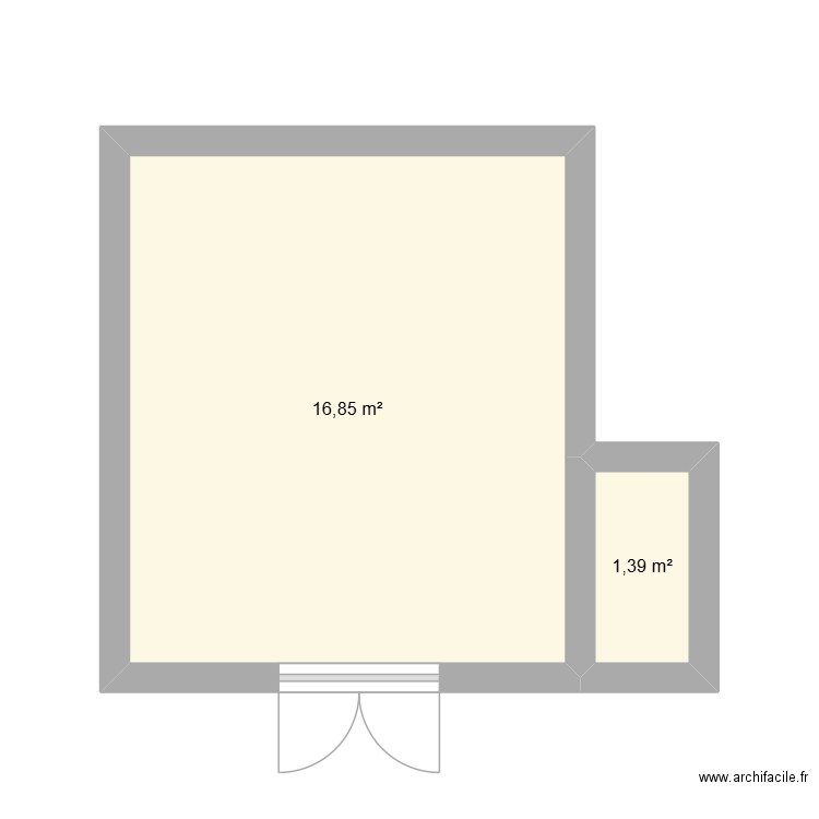 PVFR JDAIDA. Plan de 2 pièces et 18 m2