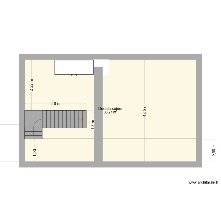 Séjour - Maison des gabarriers. Plan de 1 pièce et 36 m2