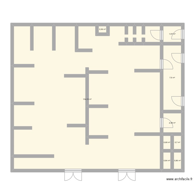 Magasin Kiabi Lunéville. Plan de 9 pièces et 150 m2