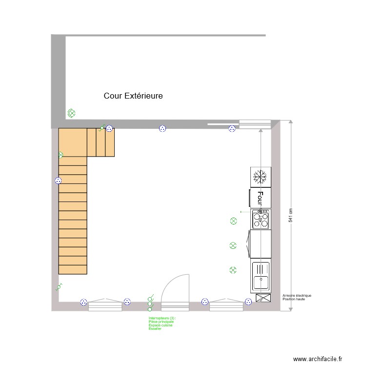 Maison Implantation RDC Prises courant. Plan de 0 pièce et 0 m2