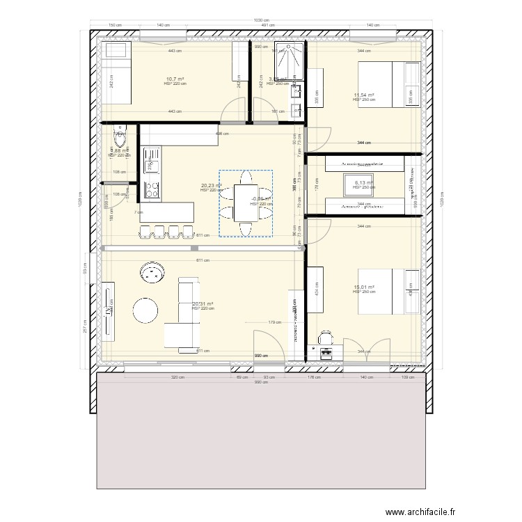 PLAN MAISON TONY V2. Plan de 9 pièces et 188 m2