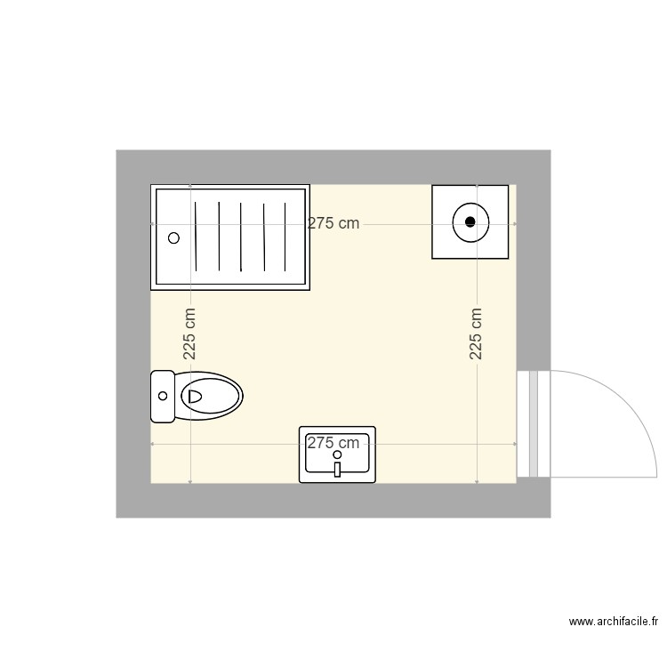 BOLLE. Plan de 1 pièce et 6 m2