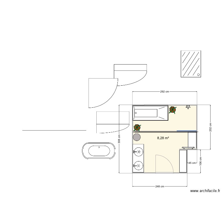 Plan sdb. Plan de 0 pièce et 0 m2