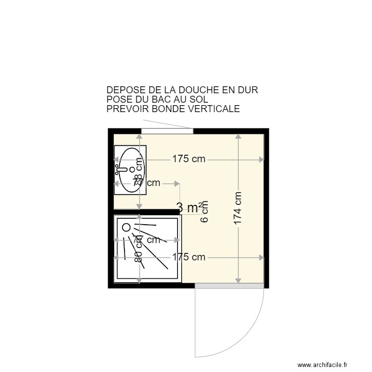 CANLERS CHRISTIAN . Plan de 1 pièce et 3 m2