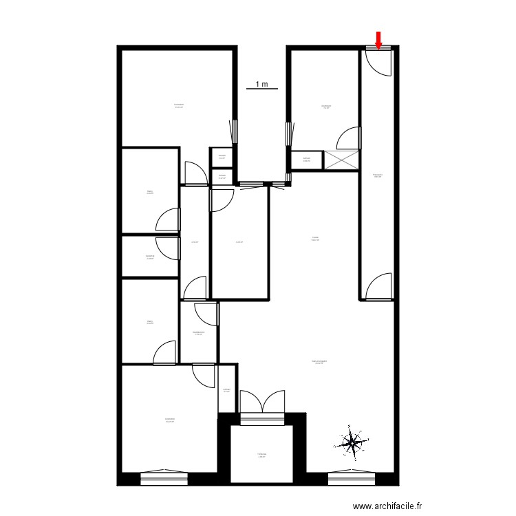 ED. ZURBARAN, 1-2. HORT DE GODÍ, ENCAMP. Plan de 17 pièces et 101 m2